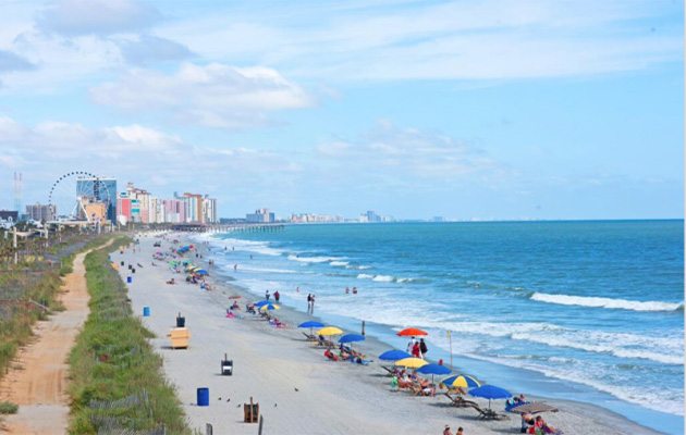 Grand Strand beach view from a Myrtle Beach webcam