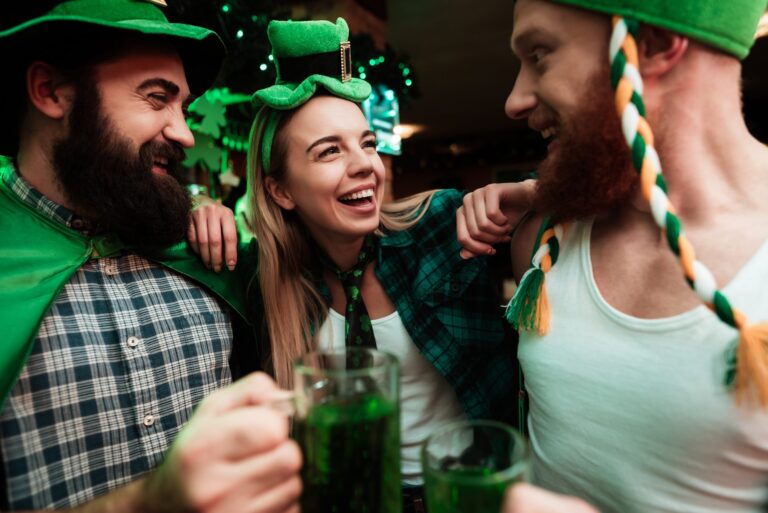 People celebrating St Patrick's Day