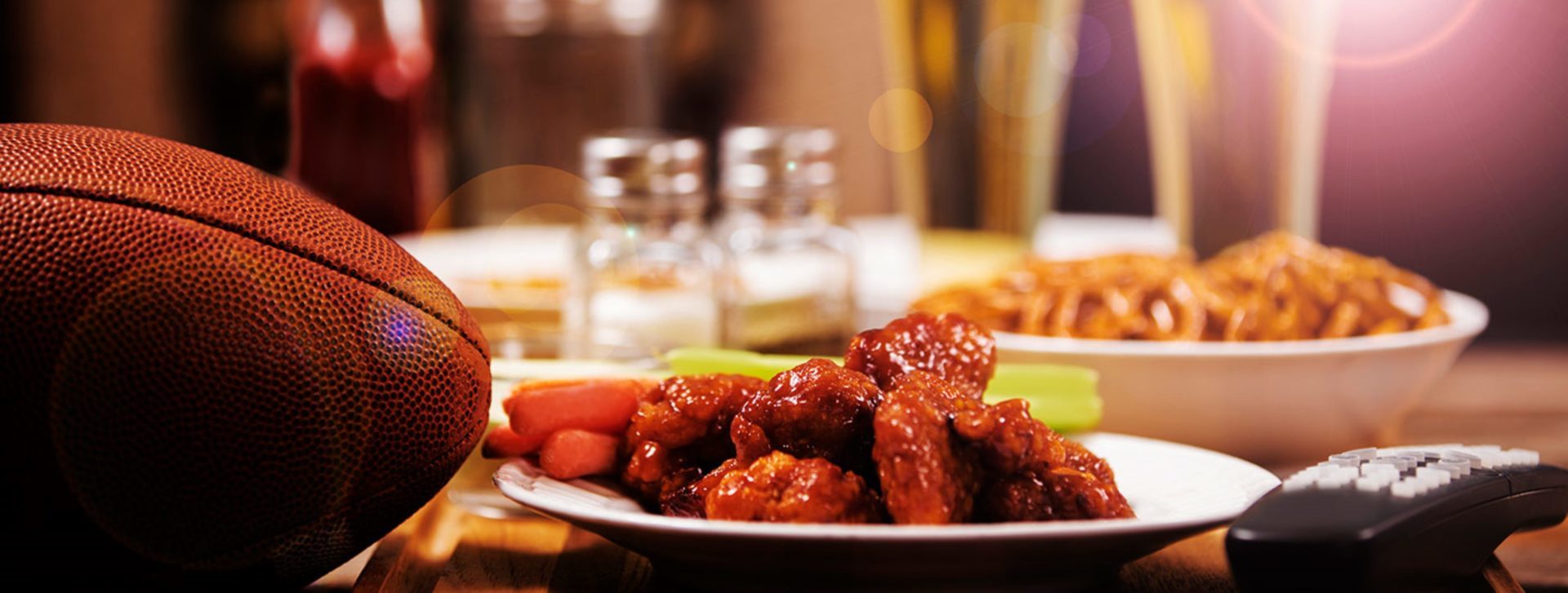 Wings on a plate for football Sunday