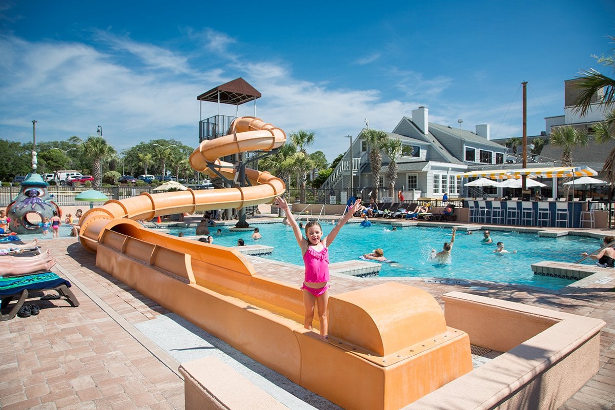 Caribbean Resort Outdoor Pool and Water Slide