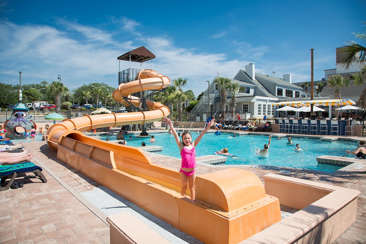 Caribbean Resort Outdoor Pool and Water Slide