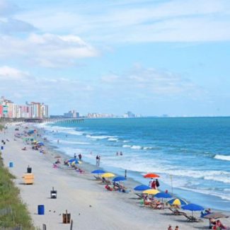 Grand Strand beach view from a Myrtle Beach webcam