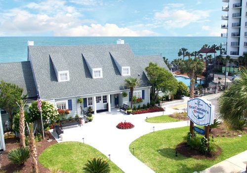Sea Captains House aerial shot on the ocean in Myrtle Beach,SC